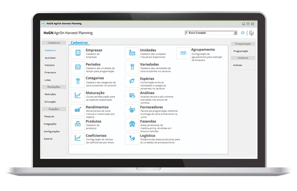 Hexagon Ag Agron Harvest Planning Pantalla inicio del portatil