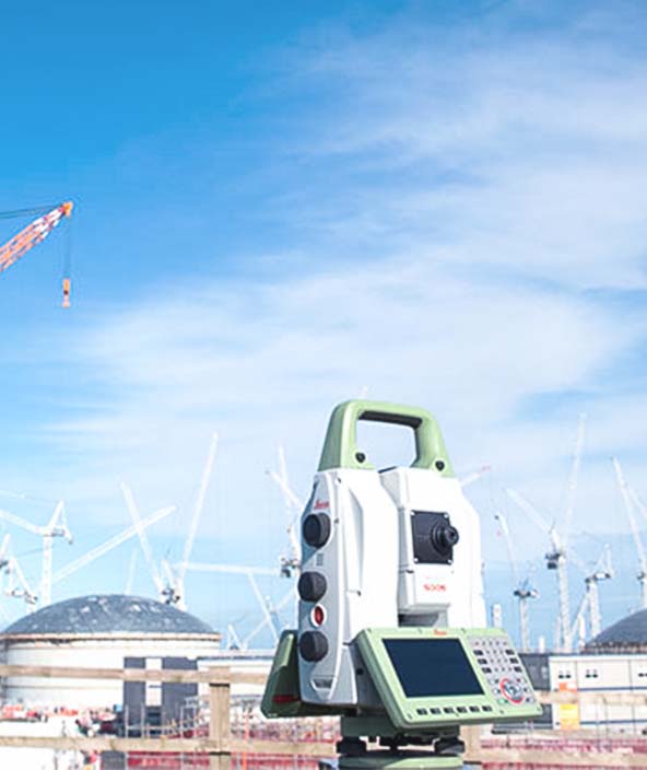 A sensor in front of a construction site