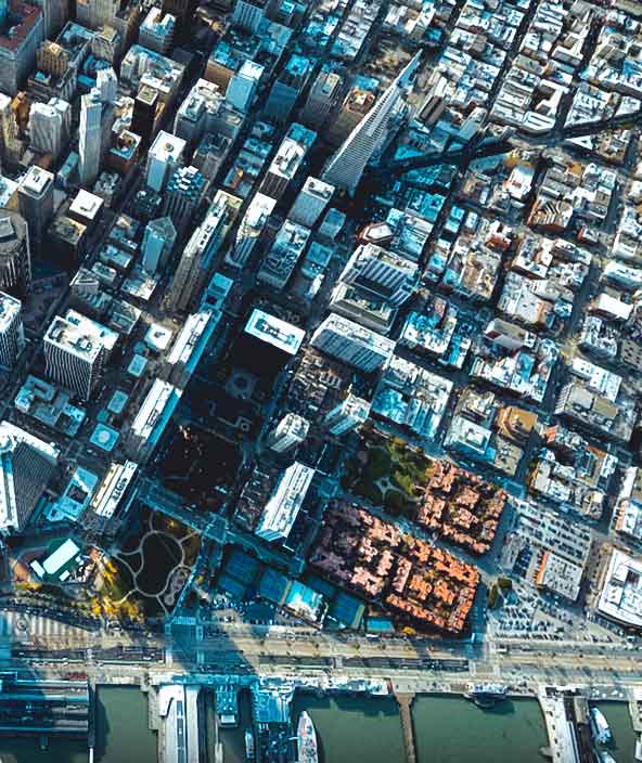 Bird's eye HxDR mesh view of downtown San Francisco