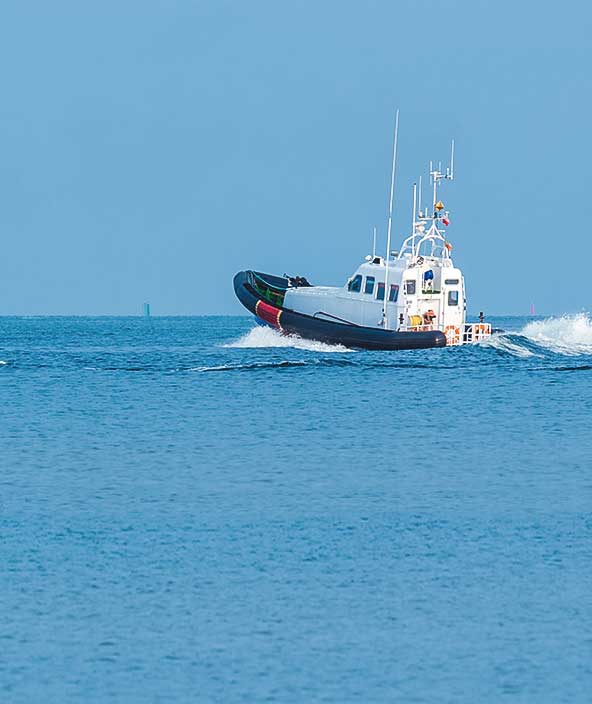 Grenzschutzboot auf Patrouille