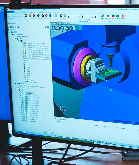 Simulation of G-code using NCSIMUL CNC simulation software at Lorentz Group 