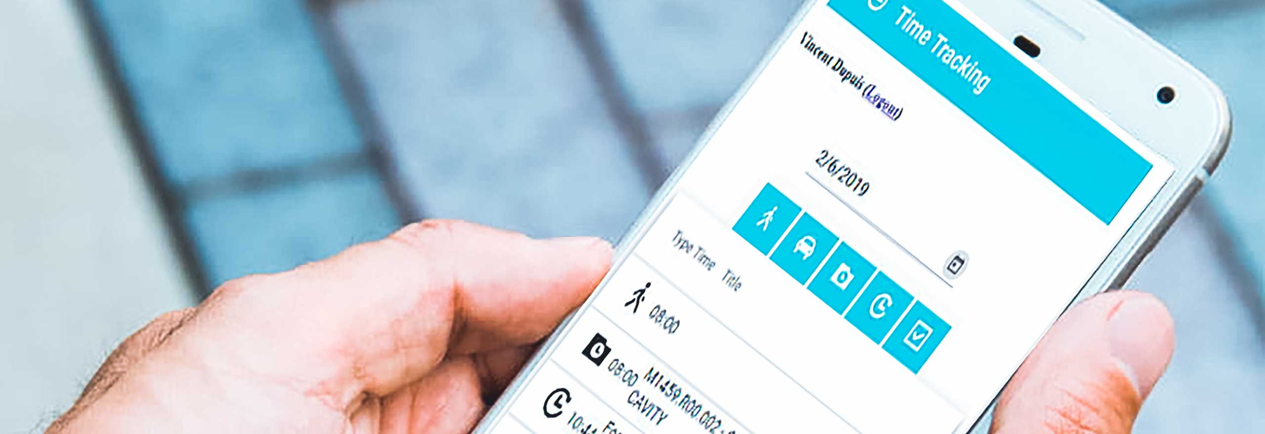 Time tracking on a smartphone dashboard using WORKPLAN manufacturing project management software