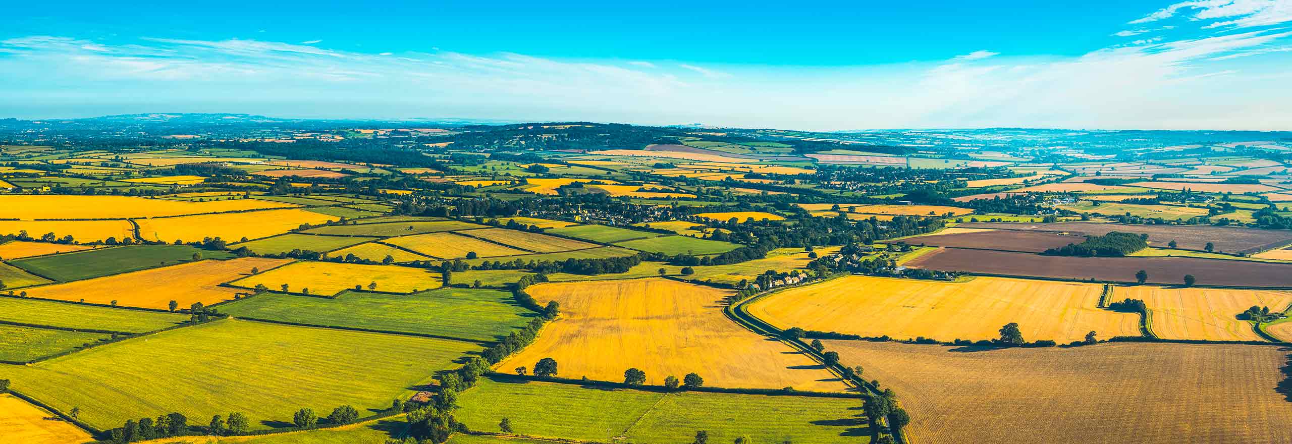 Vue aérienne de la campagne rurale