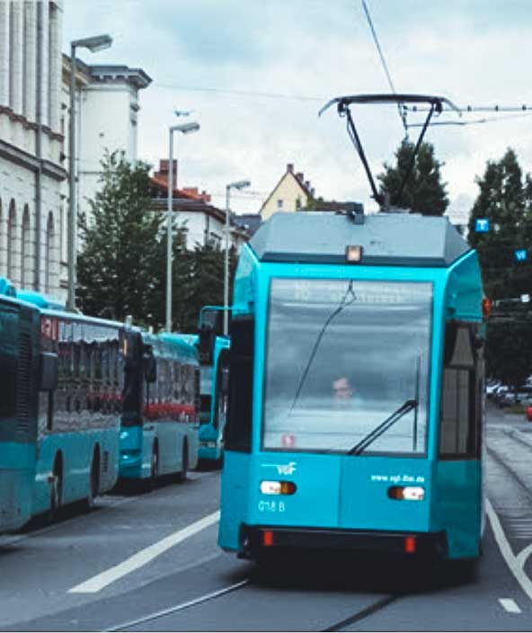 A light rail train system