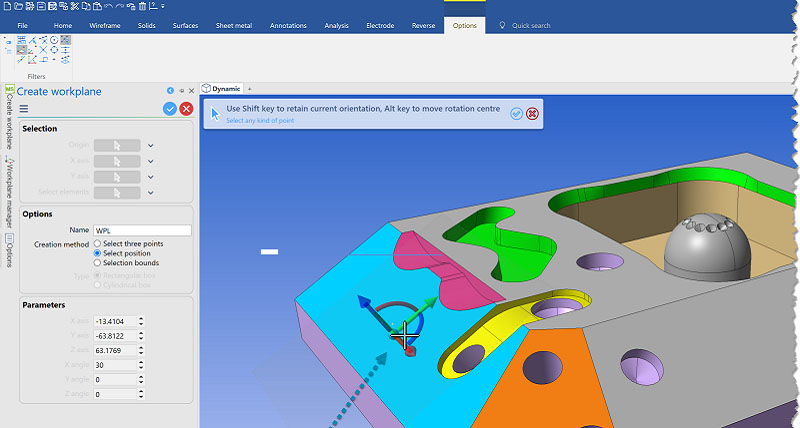 DESIGNER 2022.3 Easy creation of workplanes