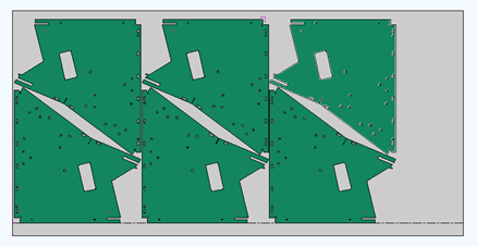 six nested shapes showing similar grain direction